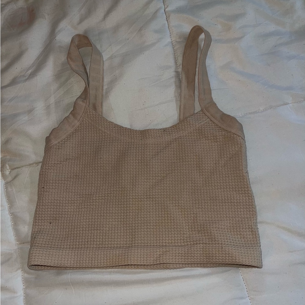 Forever 21 Beige Knit Cropped Tank Top